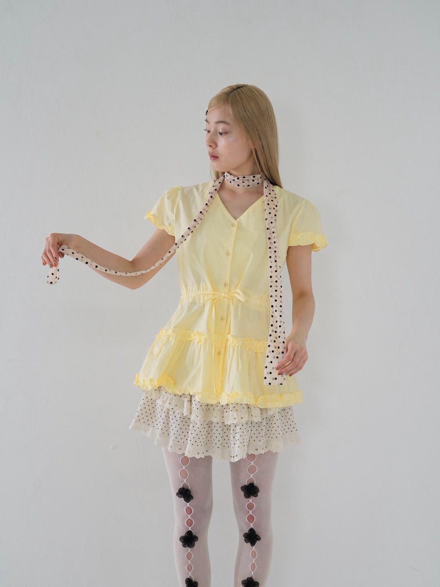 hem frill blouse