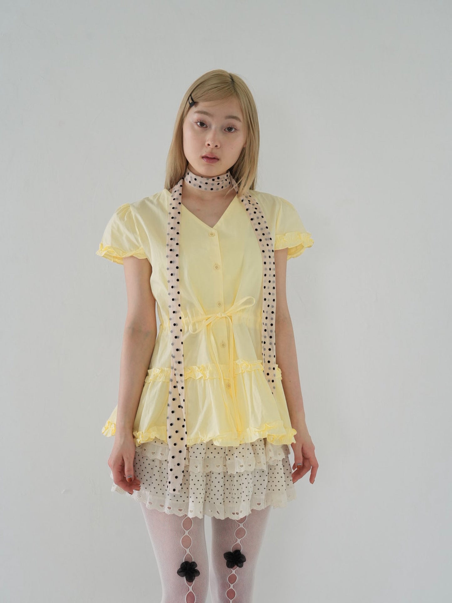 hem frill blouse