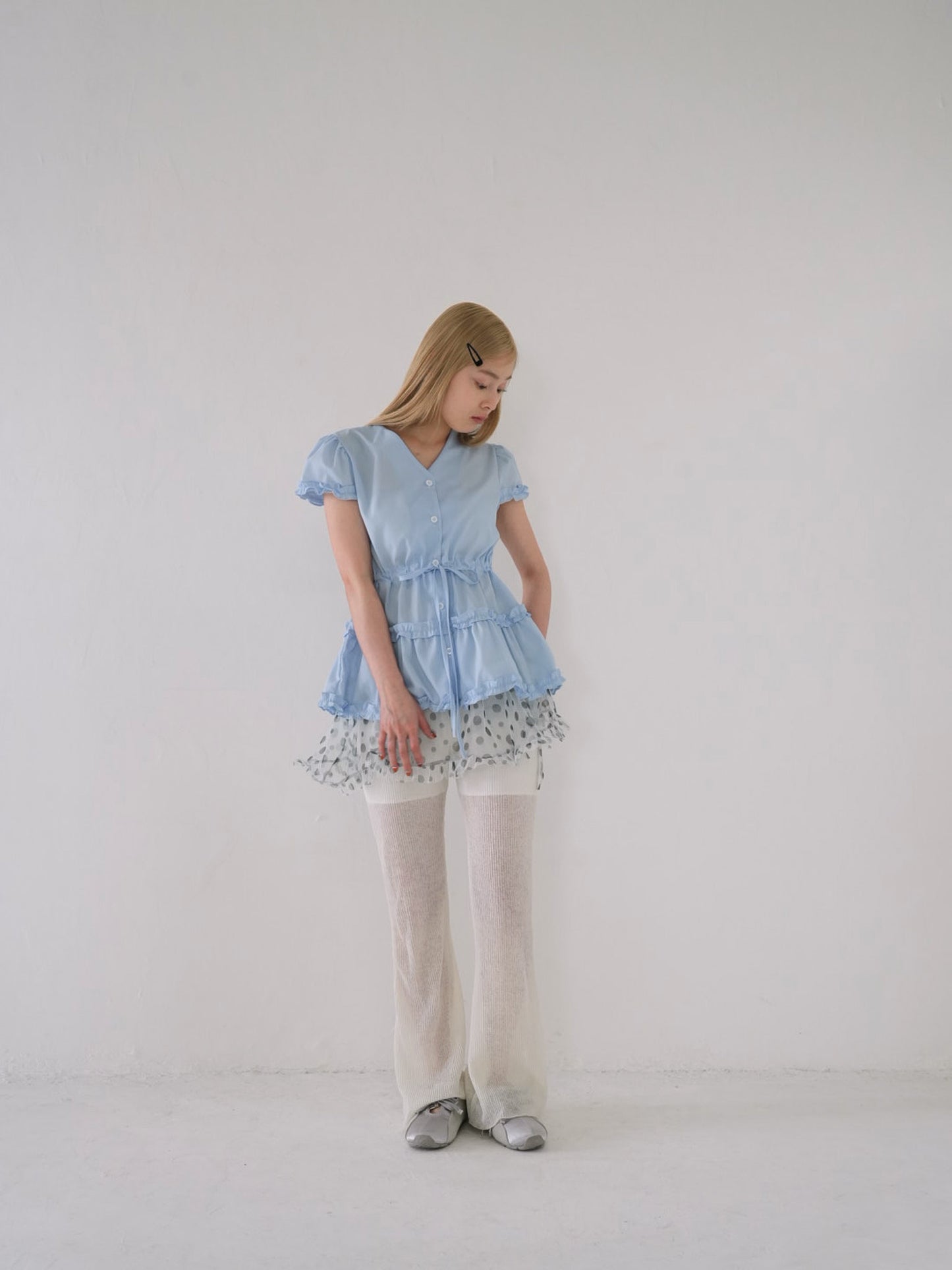 hem frill blouse