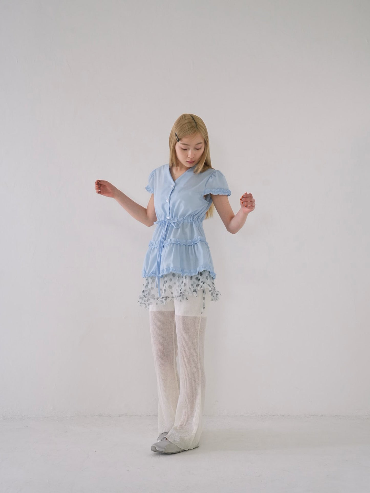 hem frill blouse