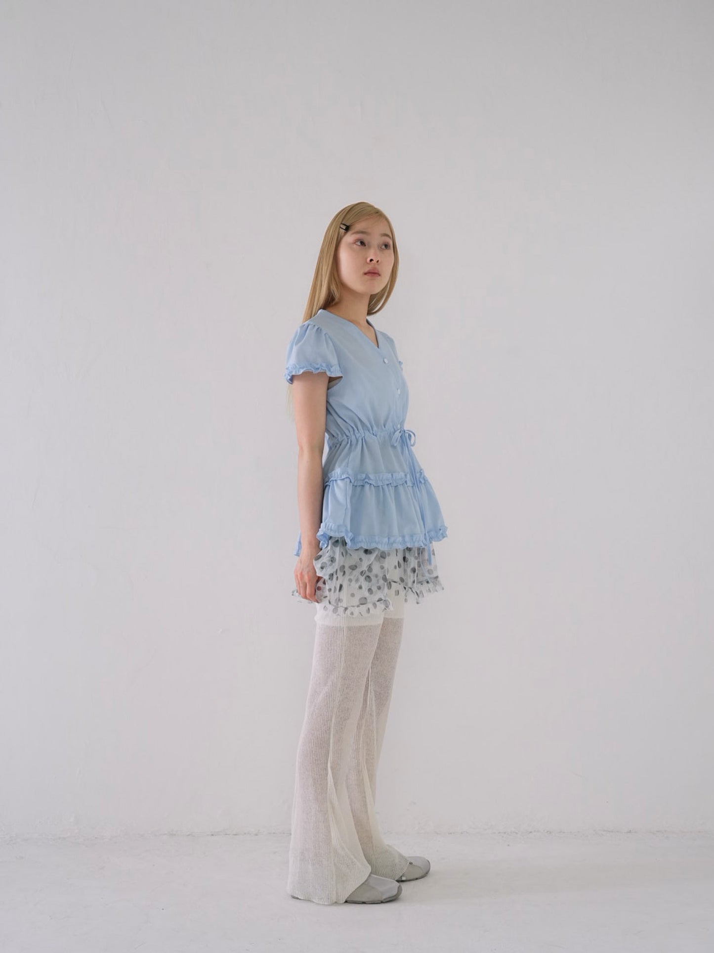 hem frill blouse