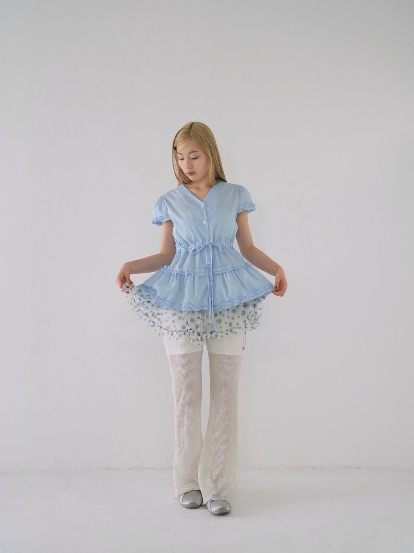hem frill blouse