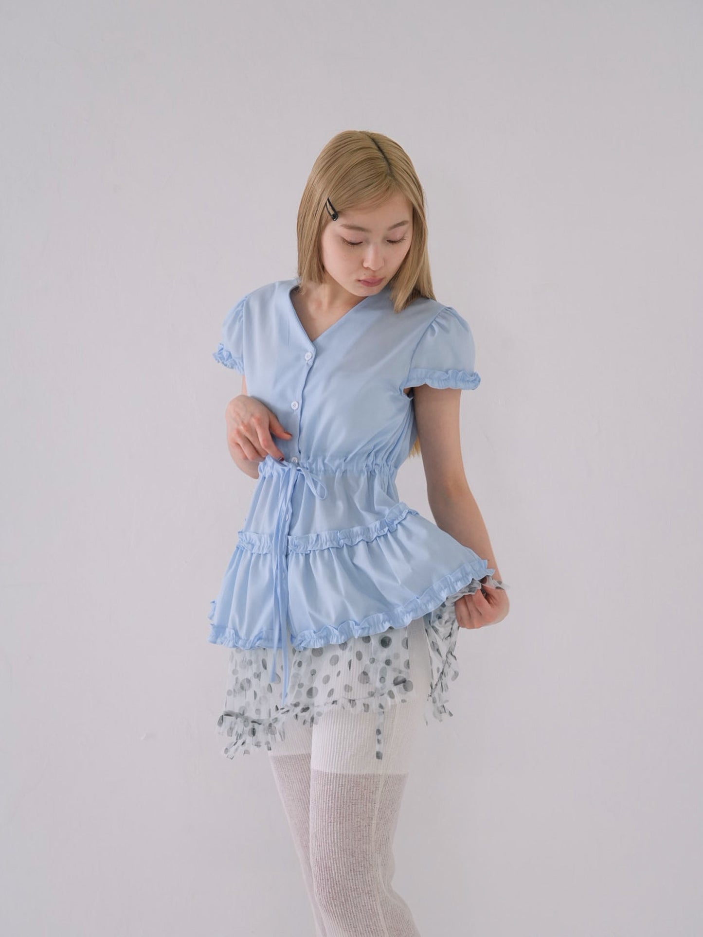 hem frill blouse
