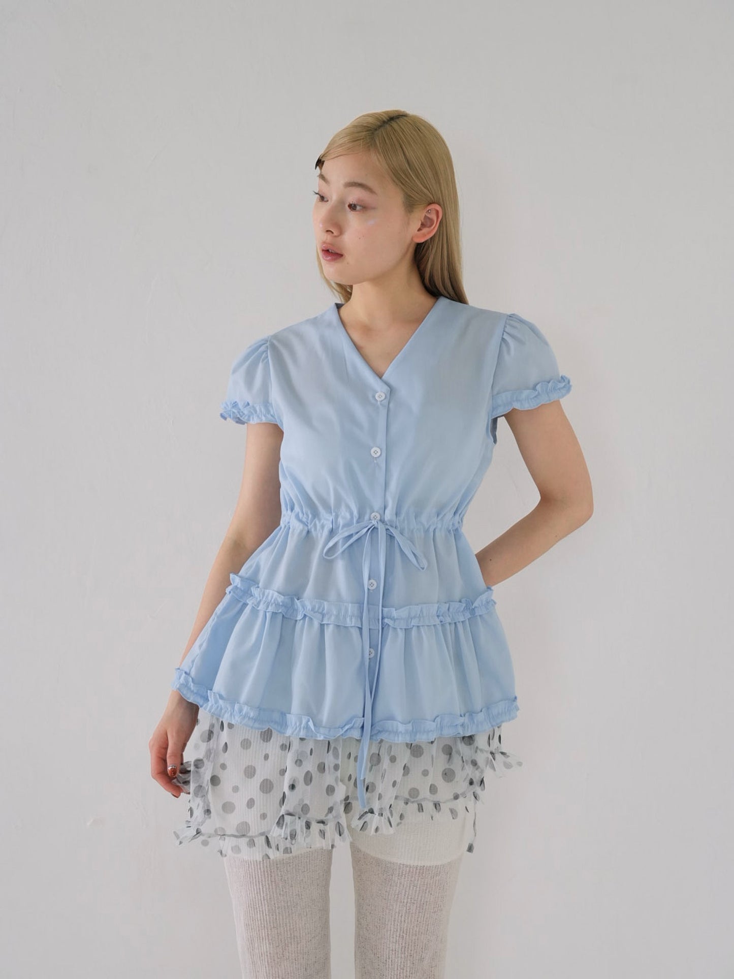 hem frill blouse