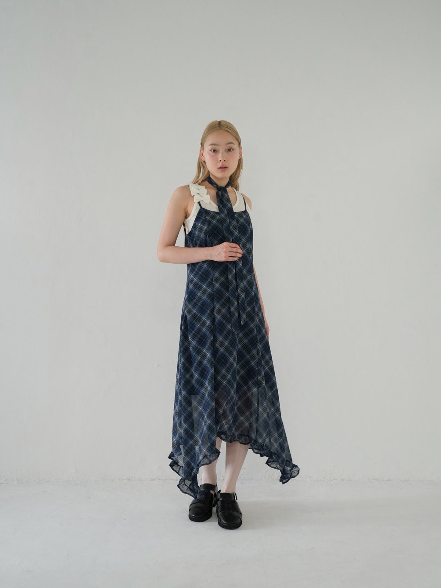 tie set check cami one piece