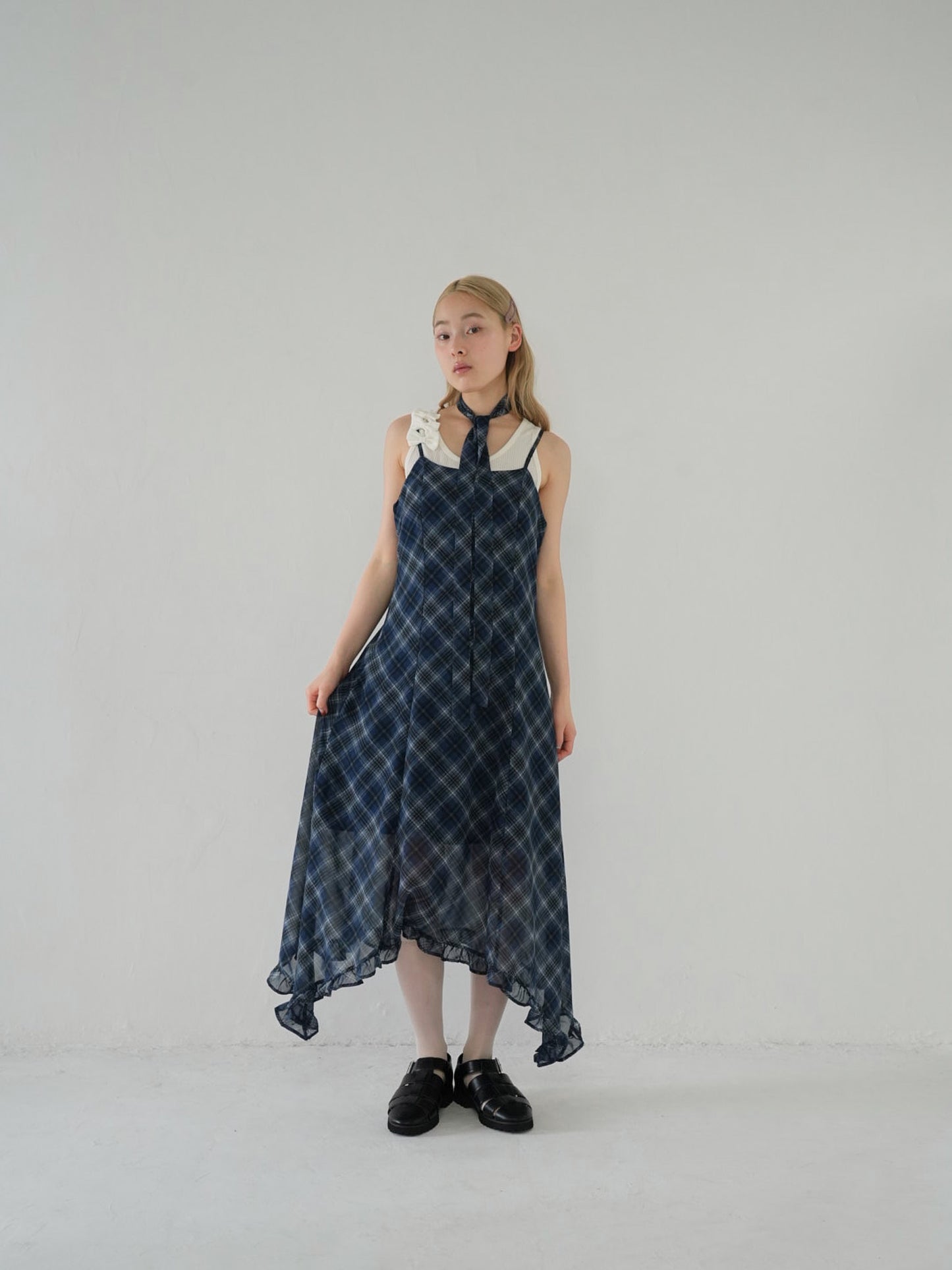 tie set check cami one piece