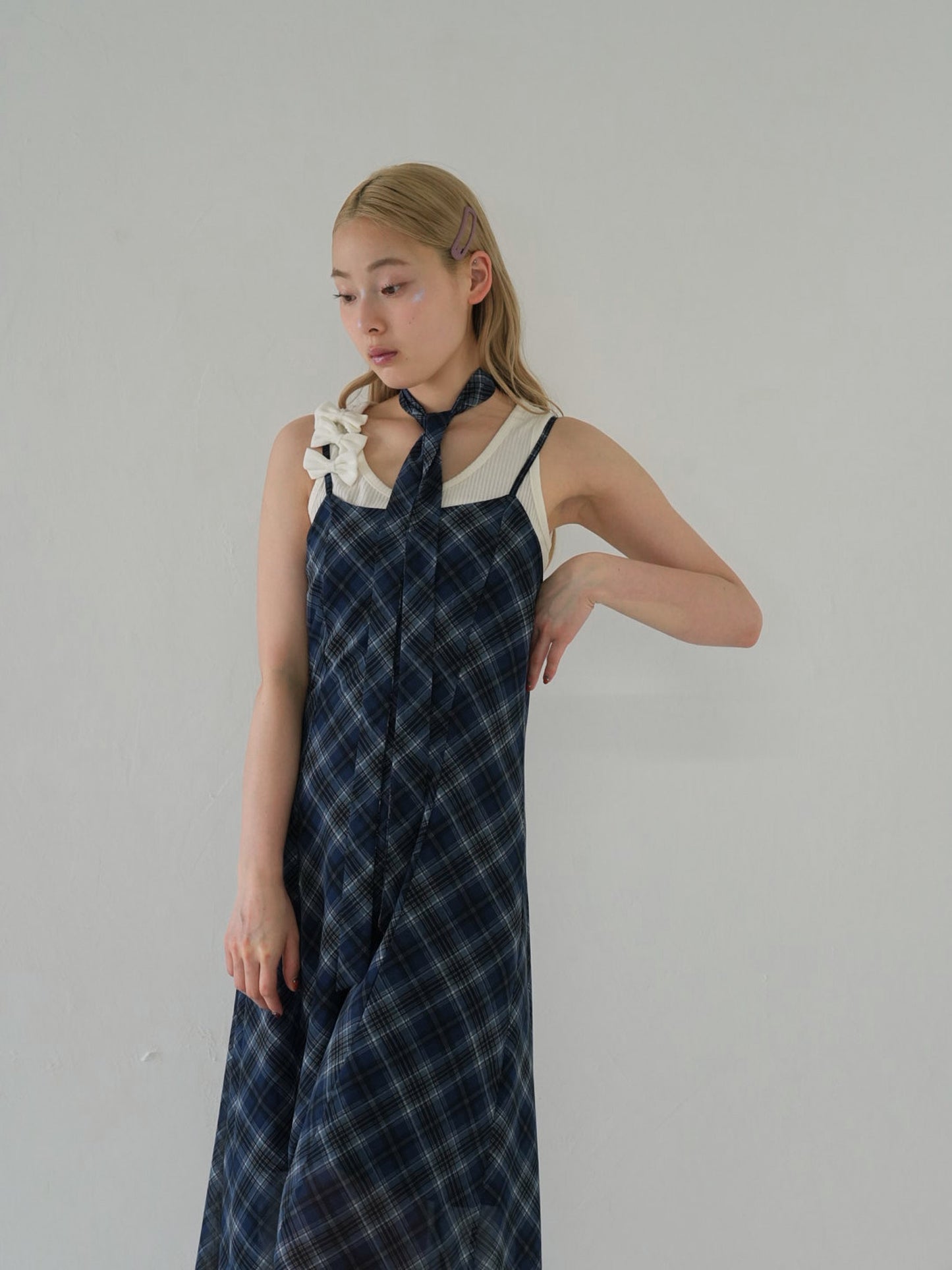 tie set check cami one piece