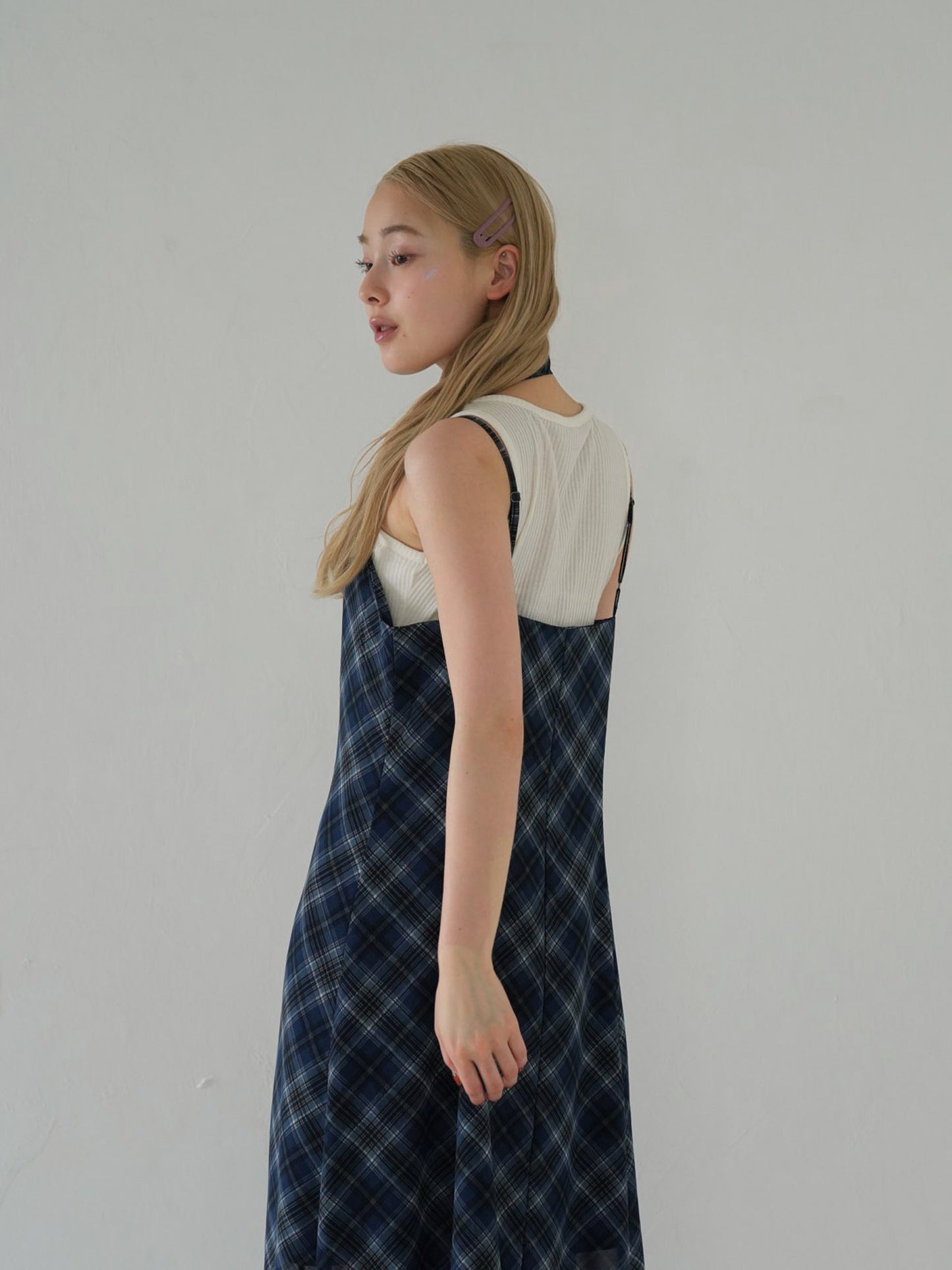 tie set check cami one piece
