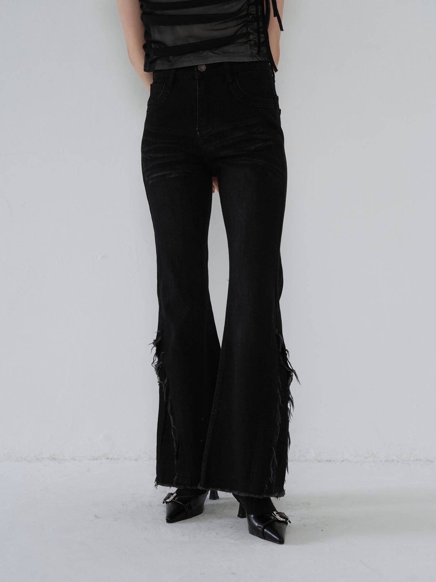 side damage flare pants