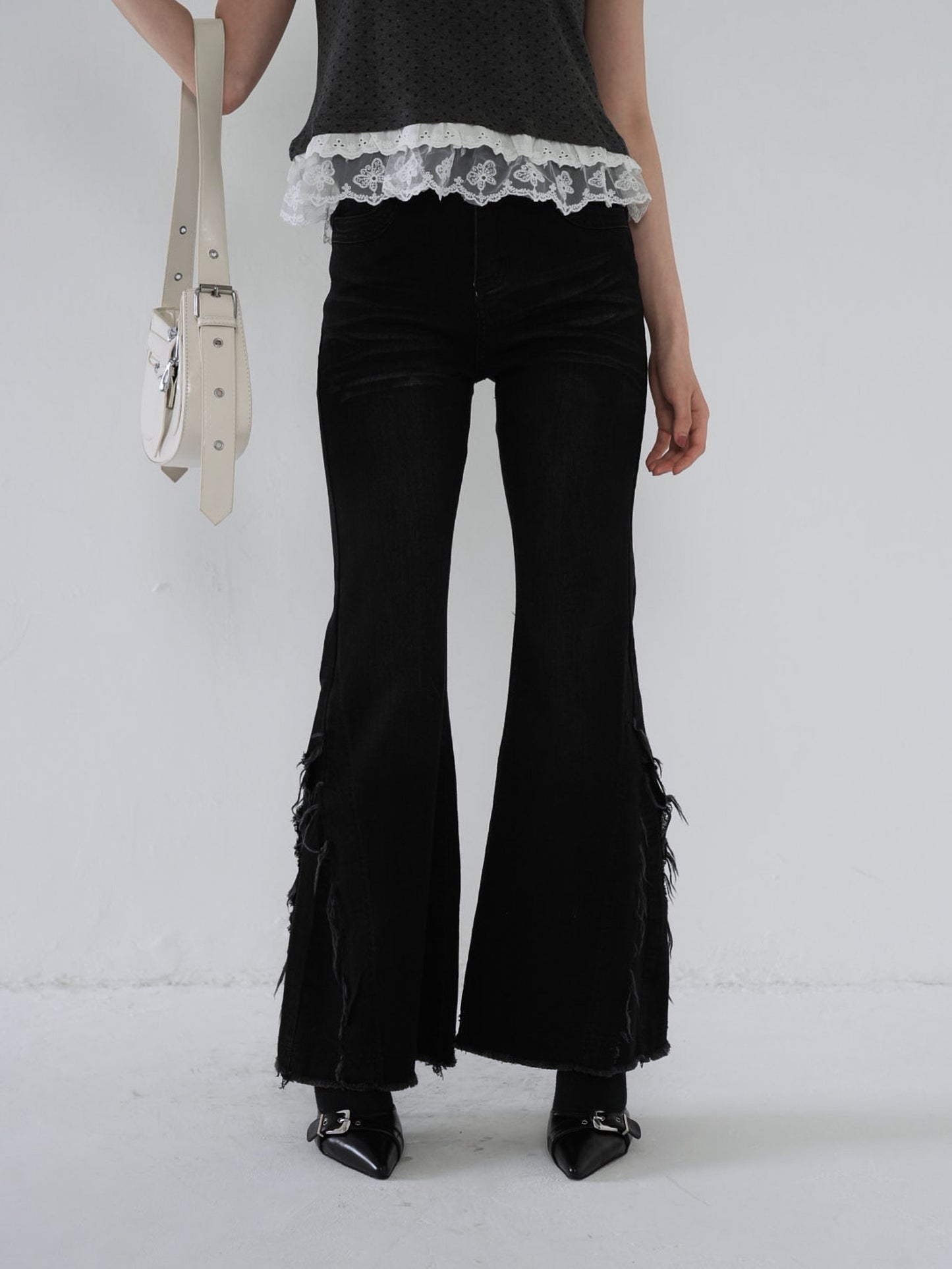 side damage flare pants