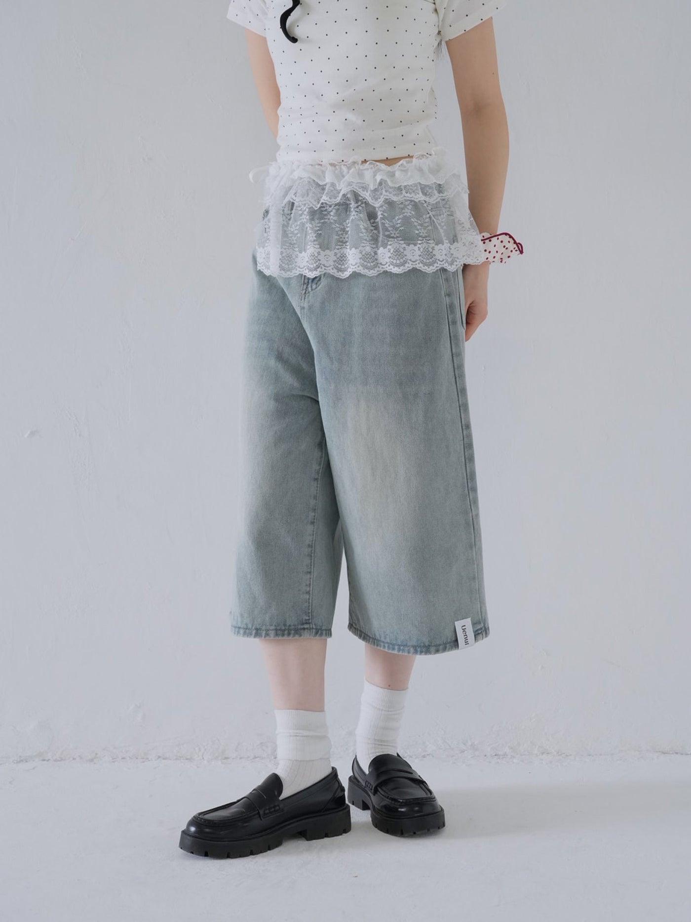 デニム ハーフパンツ 大人カジュアル レディース Uenui