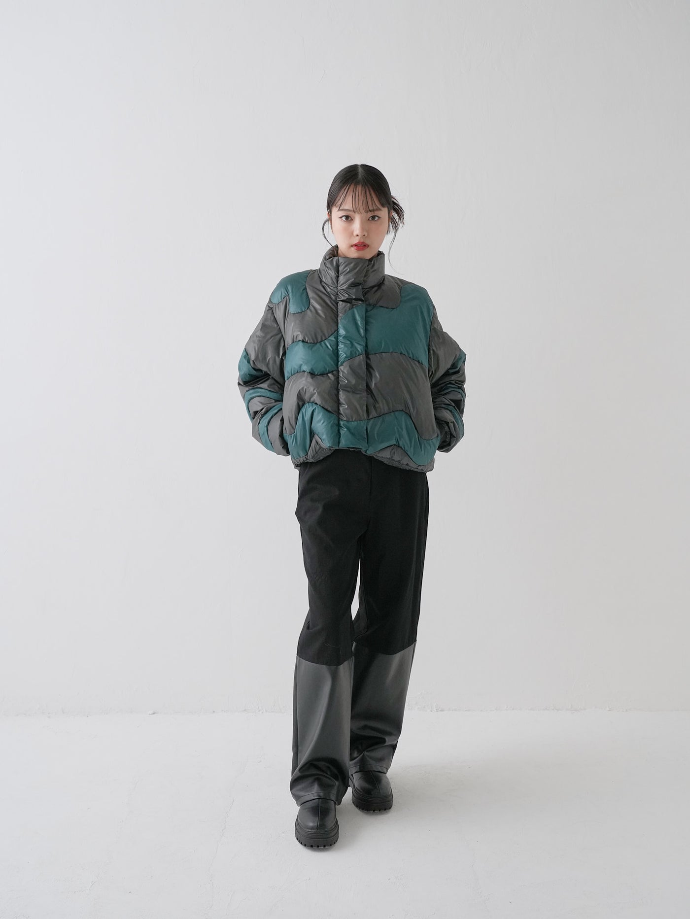 フェイクレザー ワイドパンツ 大人カジュアル レディース Uenui