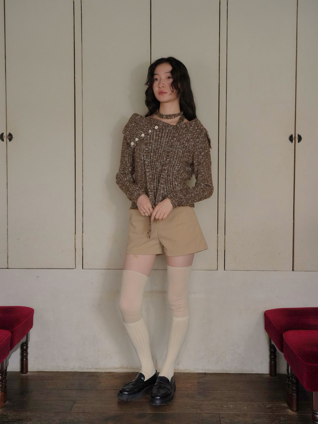 ベルト付き タックショートパンツ 大人カジュアル レディース Uenui