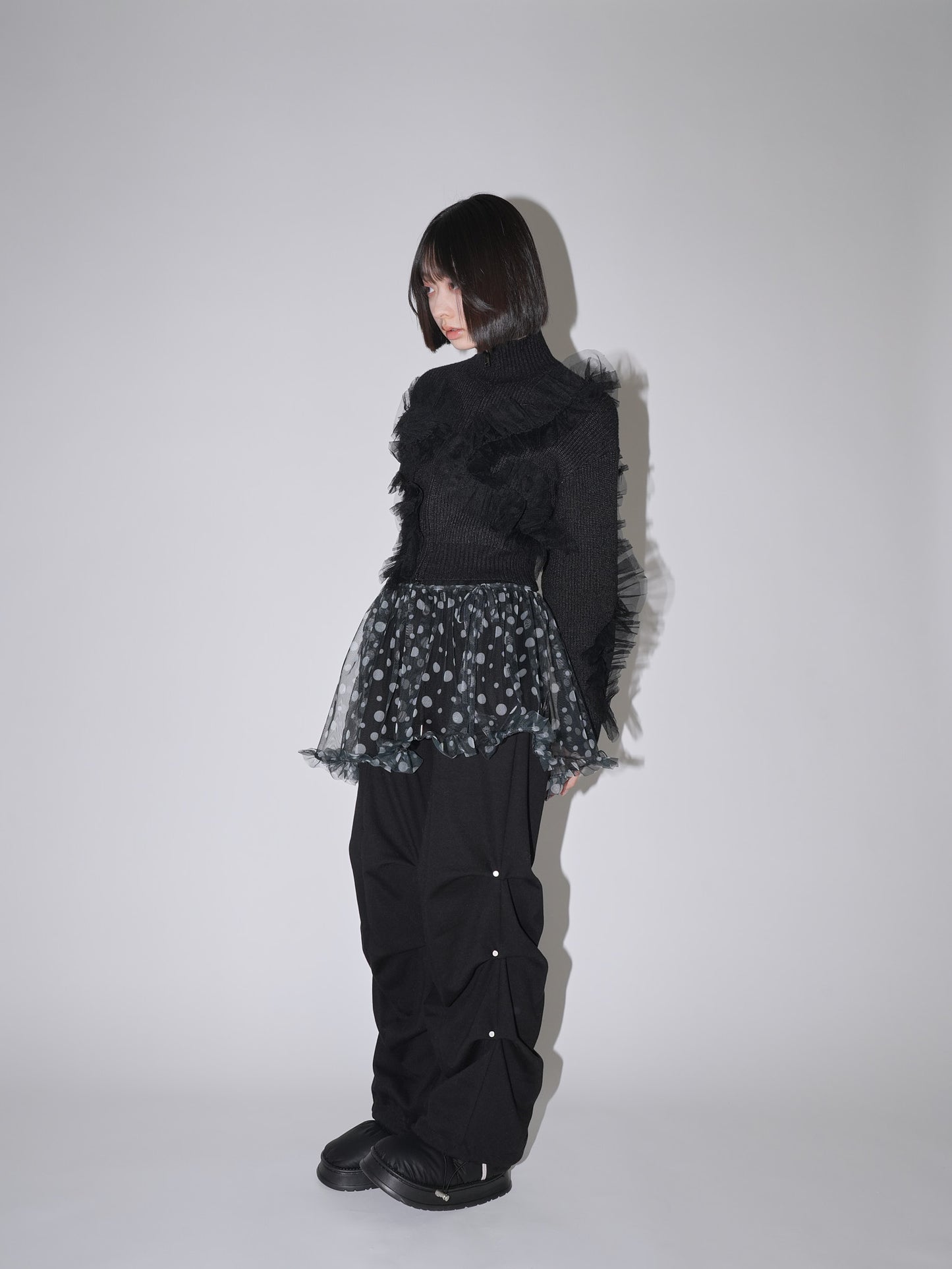 layered sheer dot skirt