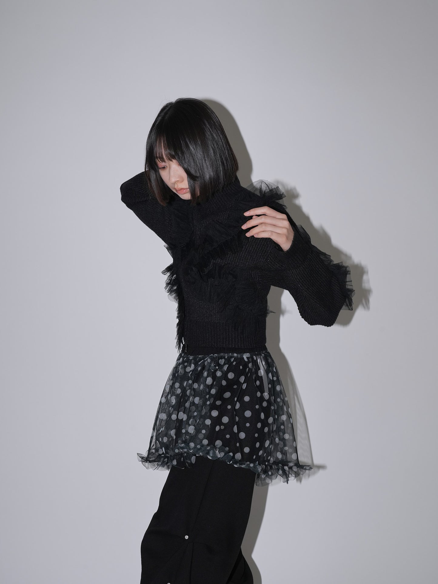 layered sheer dot skirt