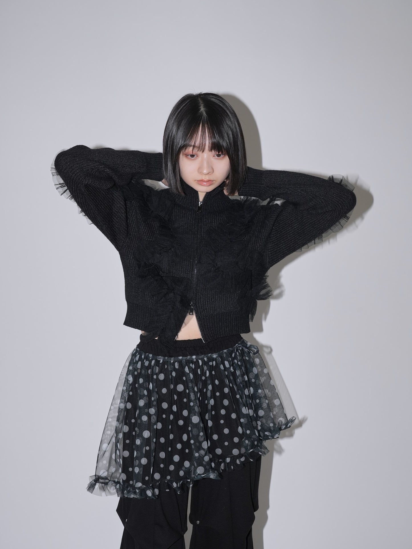 layered sheer dot skirt
