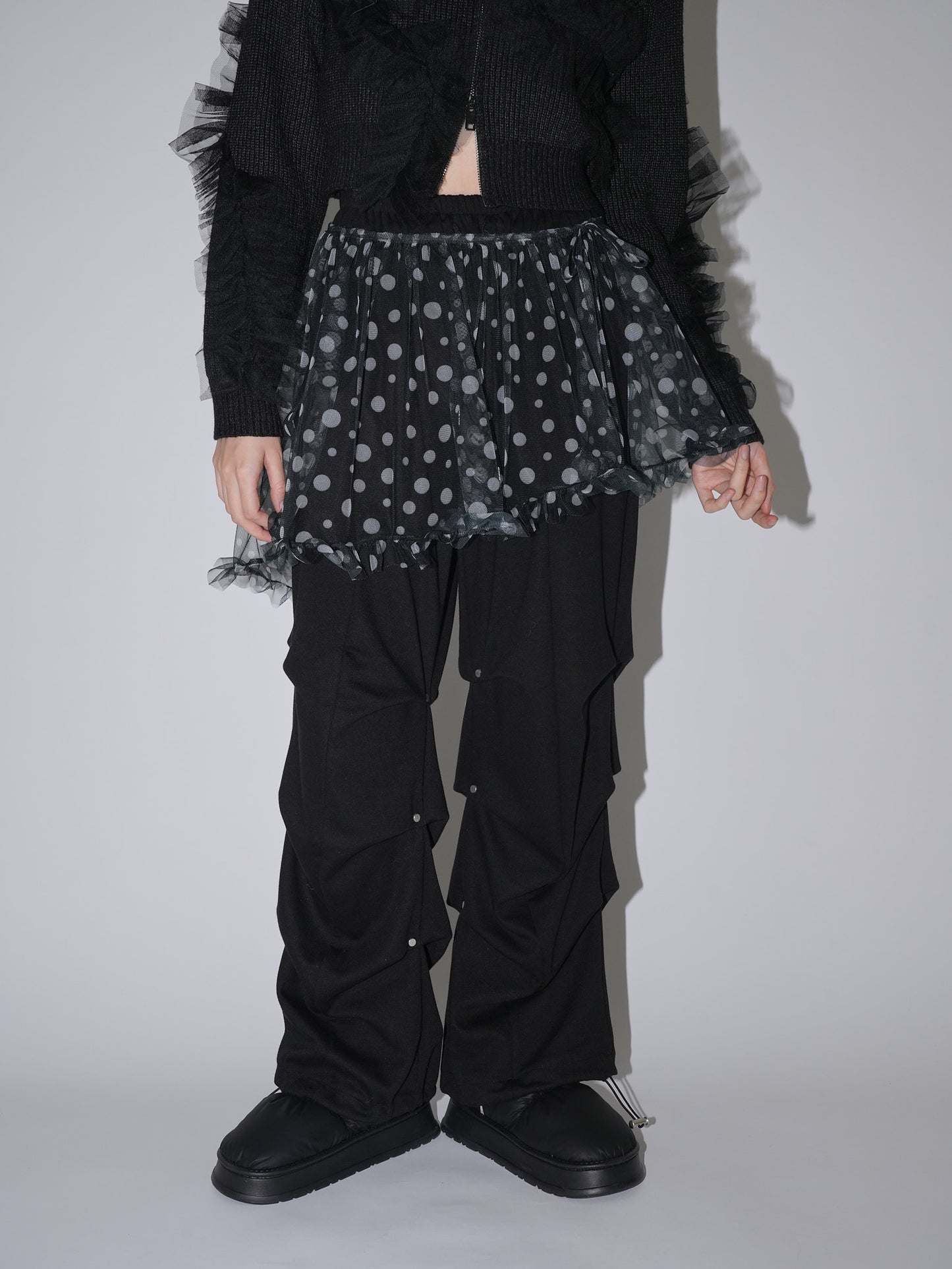 layered sheer dot skirt