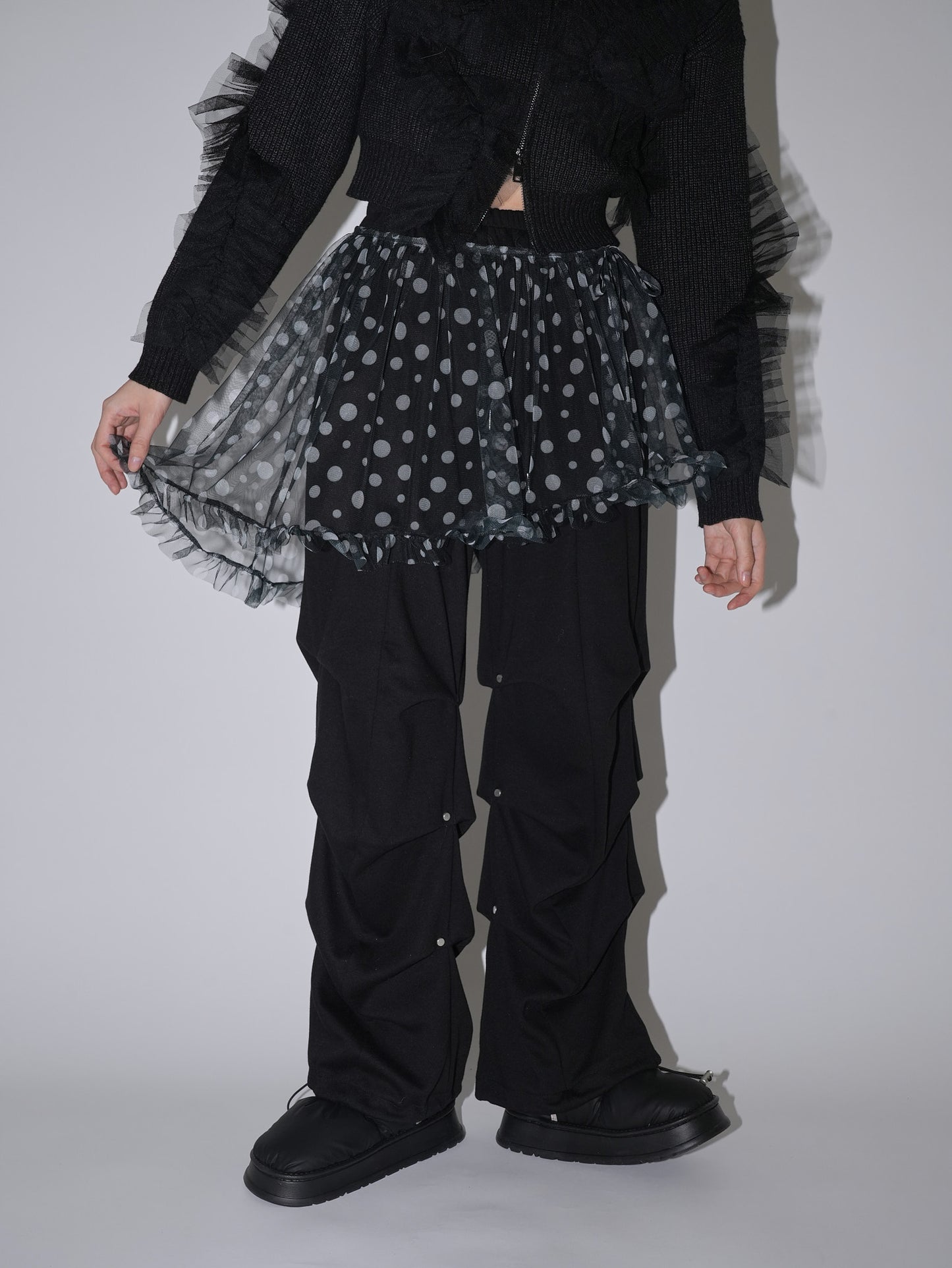 layered sheer dot skirt