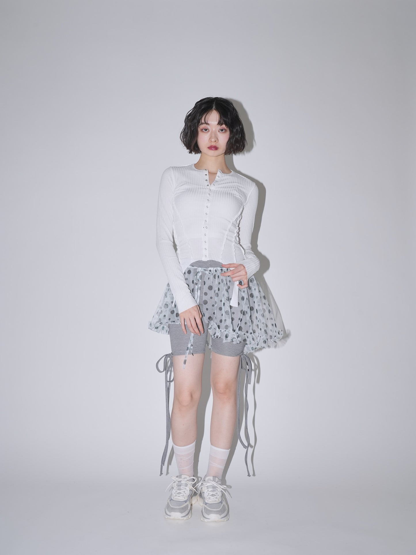 layered sheer dot skirt