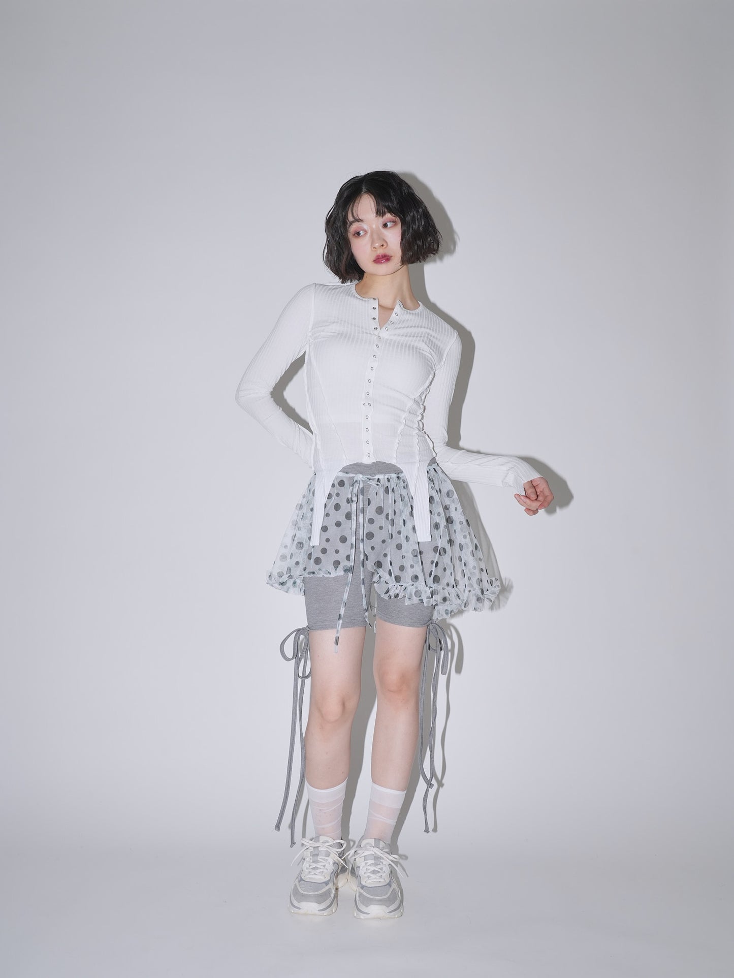 layered sheer dot skirt