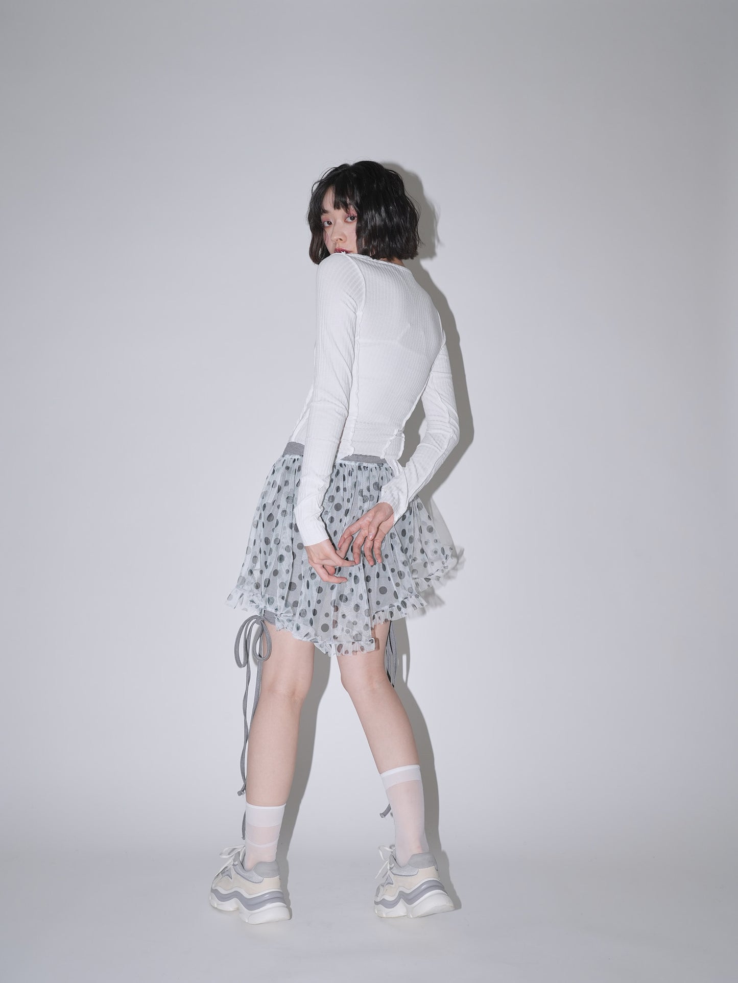 layered sheer dot skirt