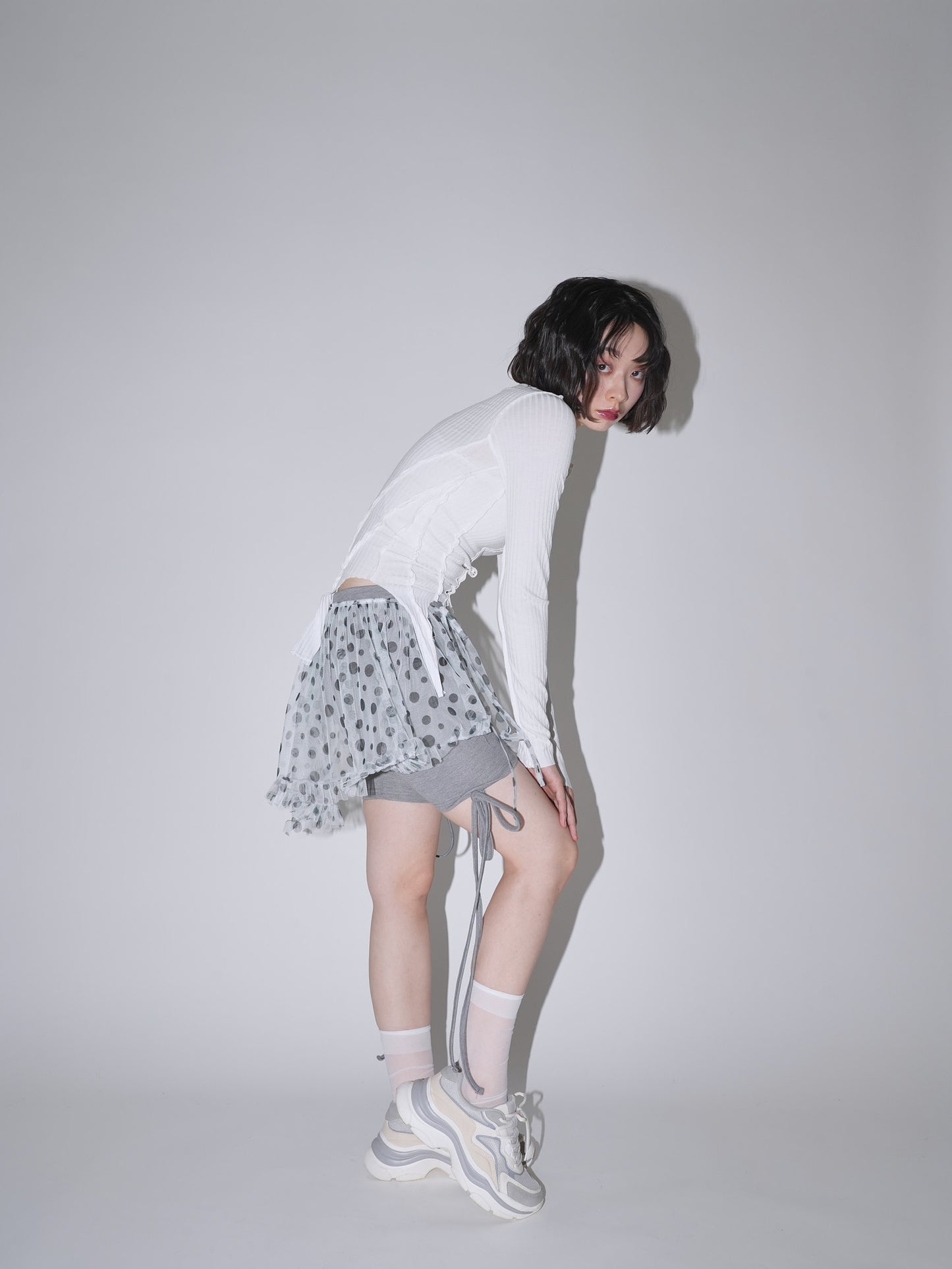 layered sheer dot skirt