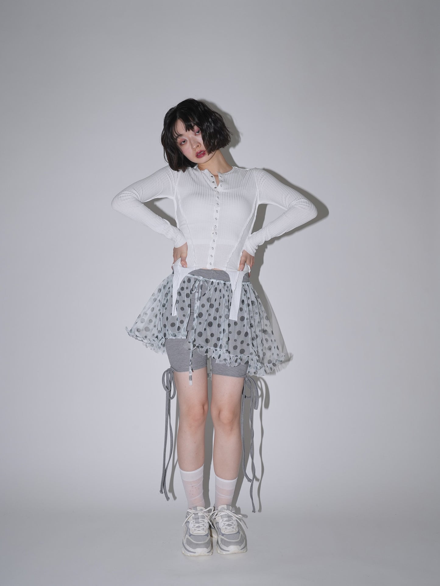 layered sheer dot skirt