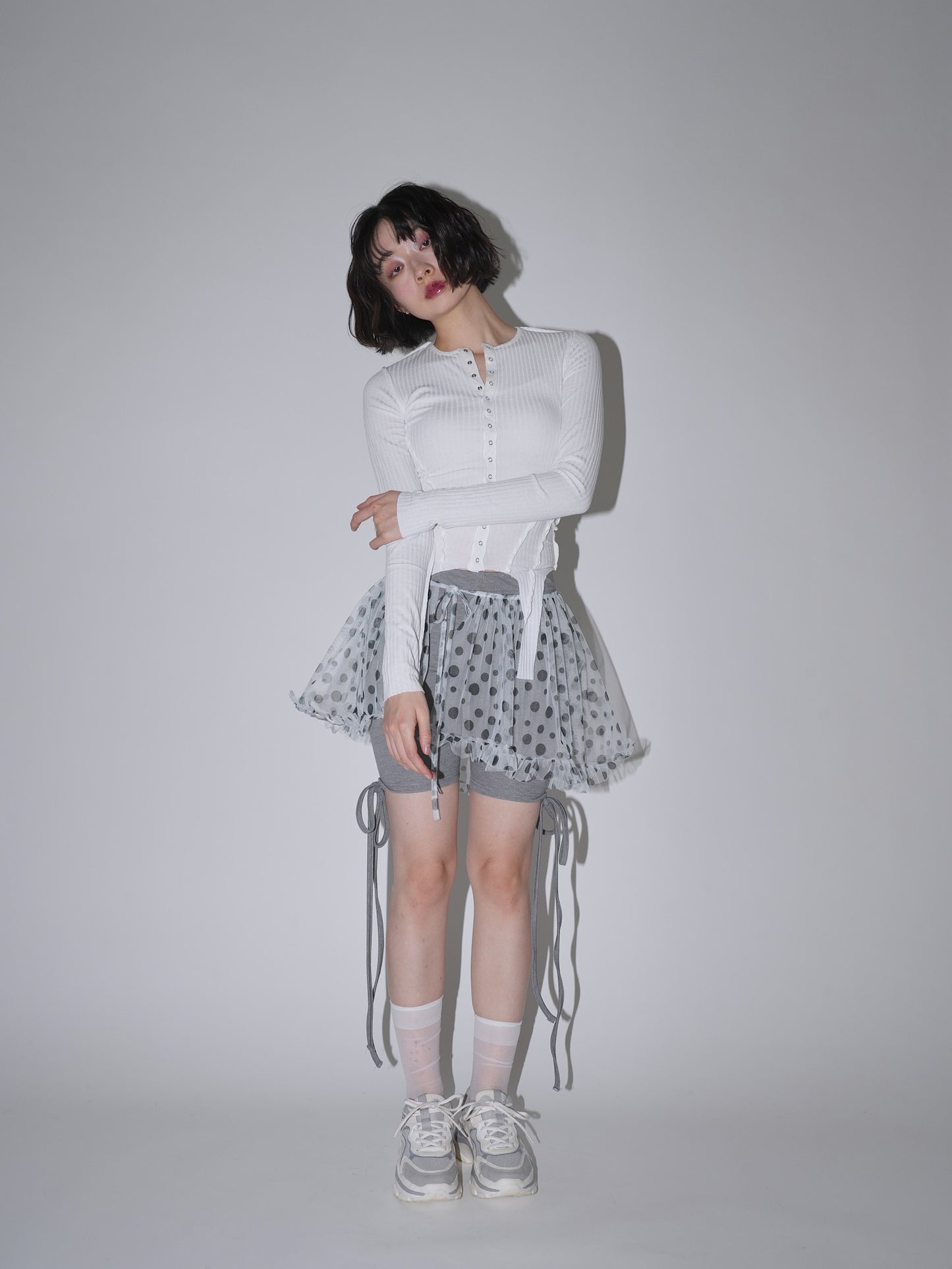 layered sheer dot skirt