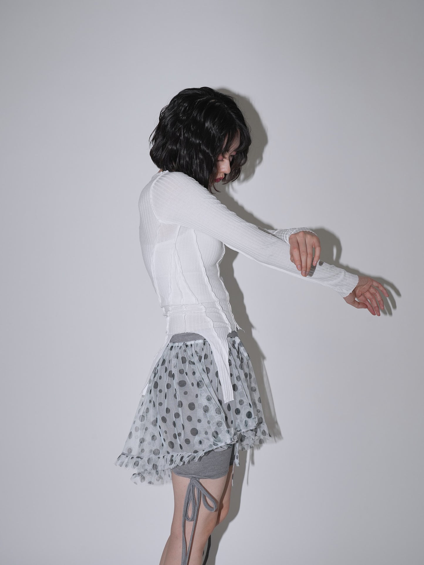 layered sheer dot skirt