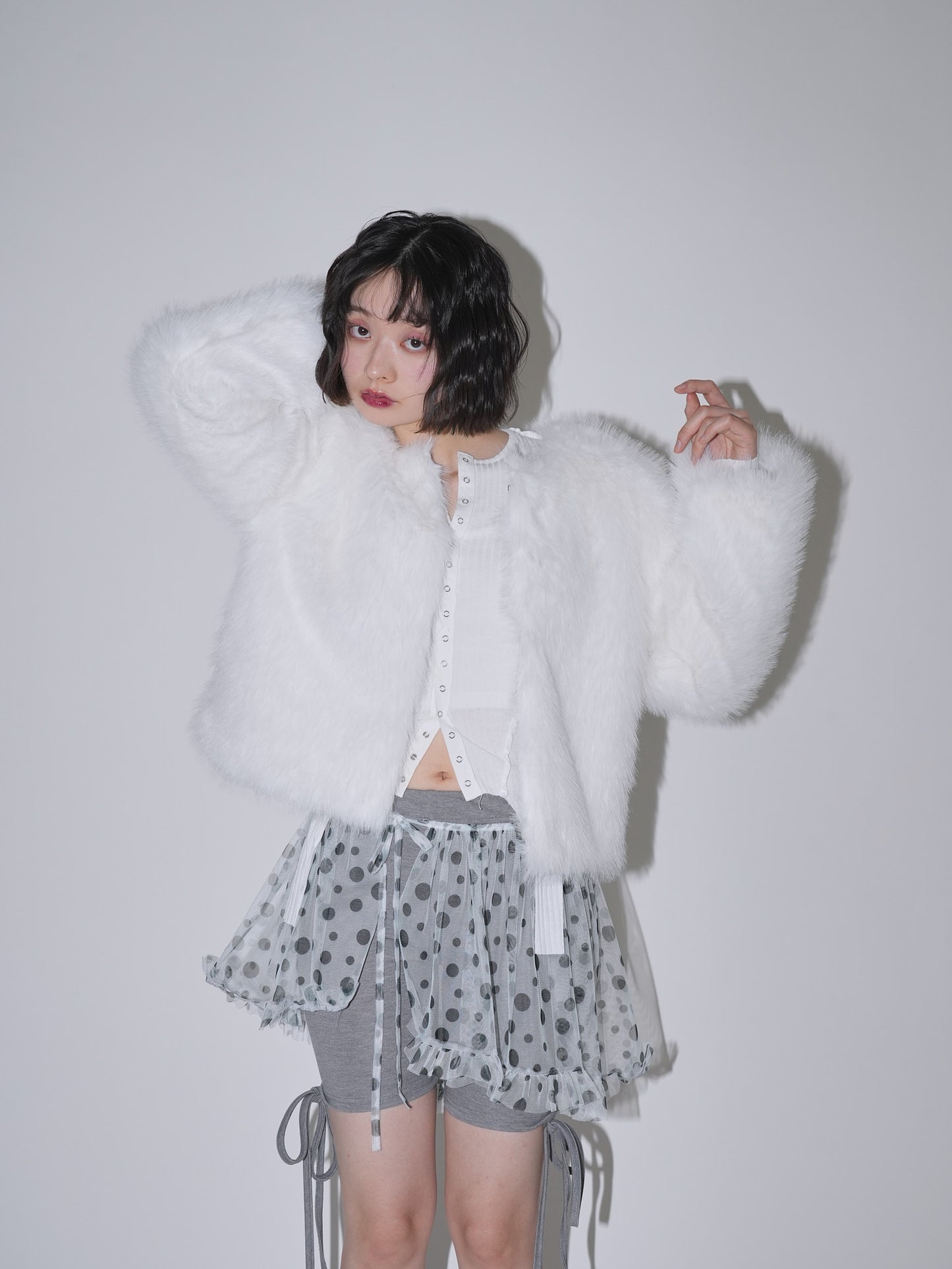 layered sheer dot skirt