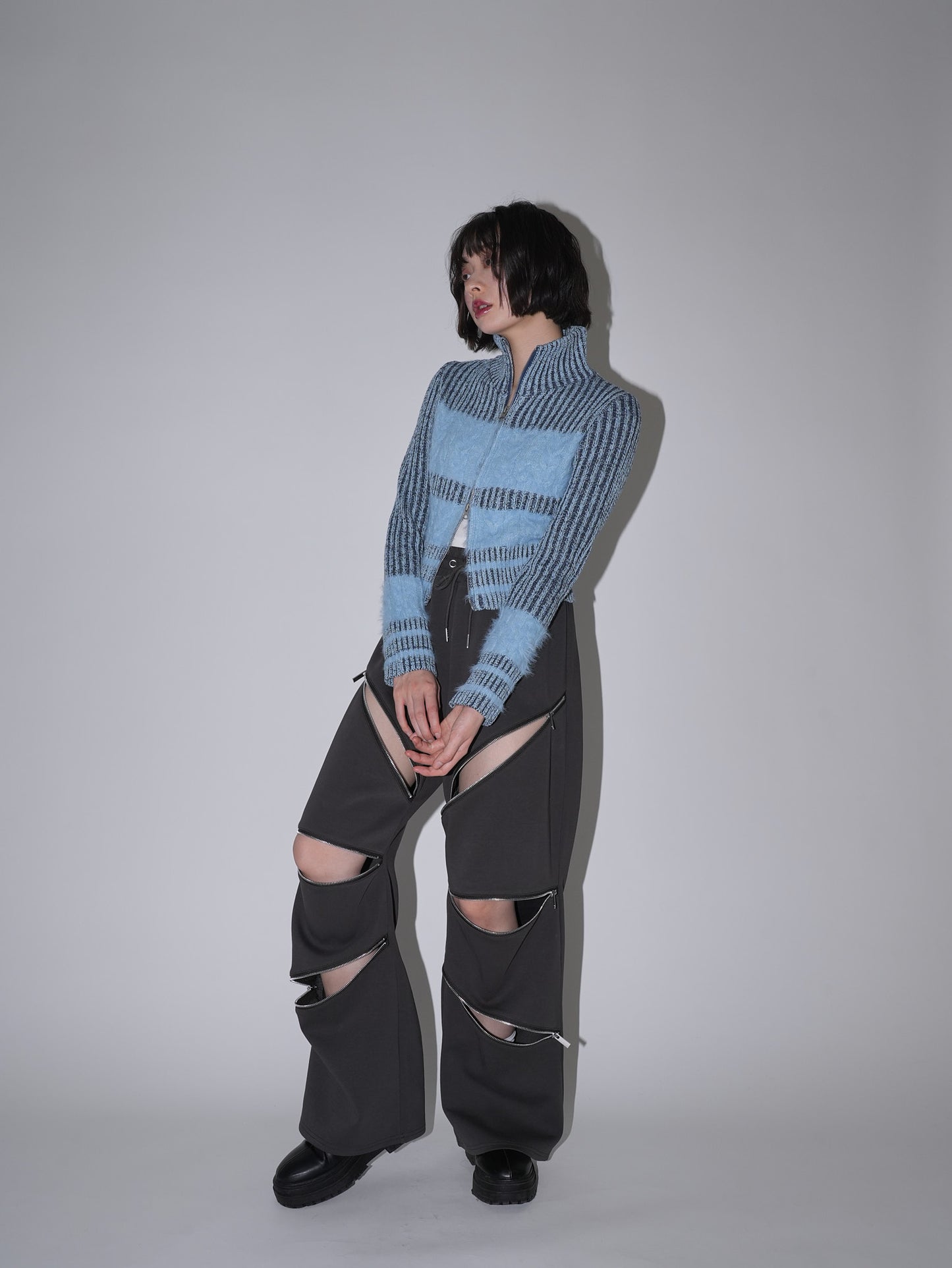 random zip pants