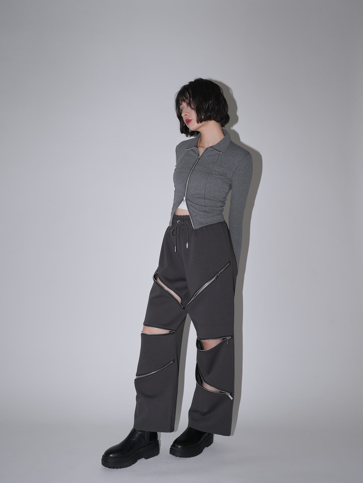 random zip pants