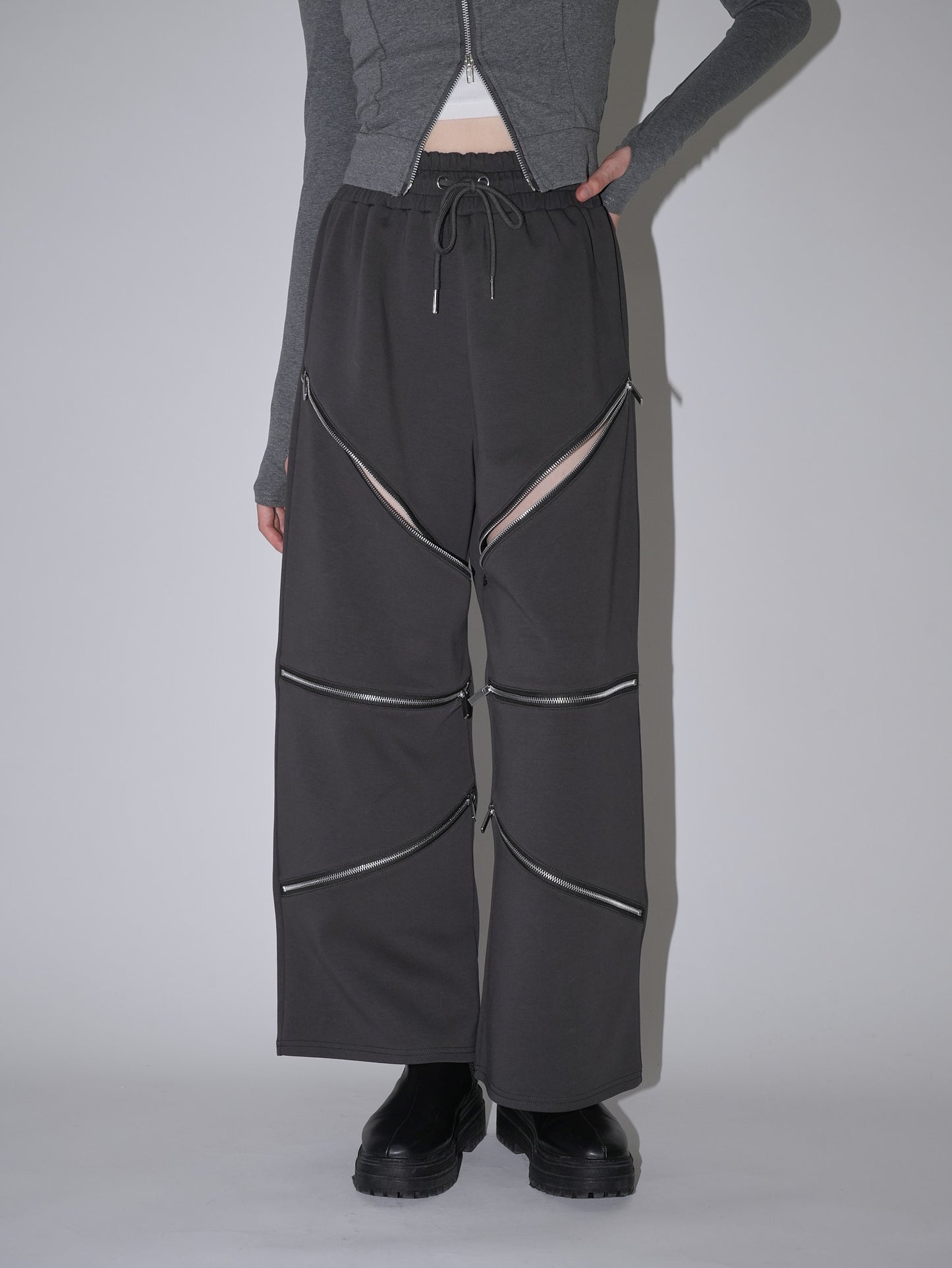 random zip pants