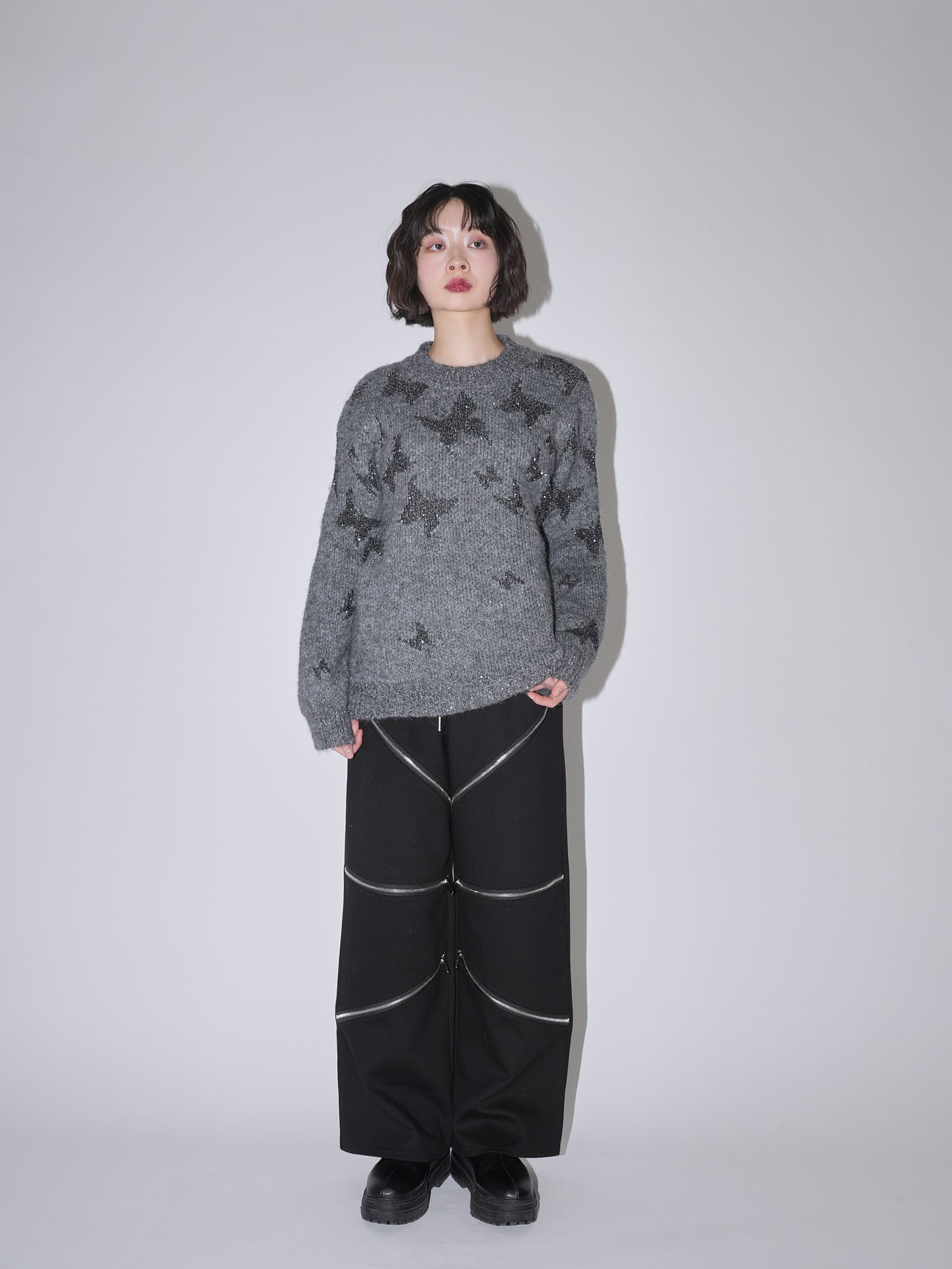 random zip pants