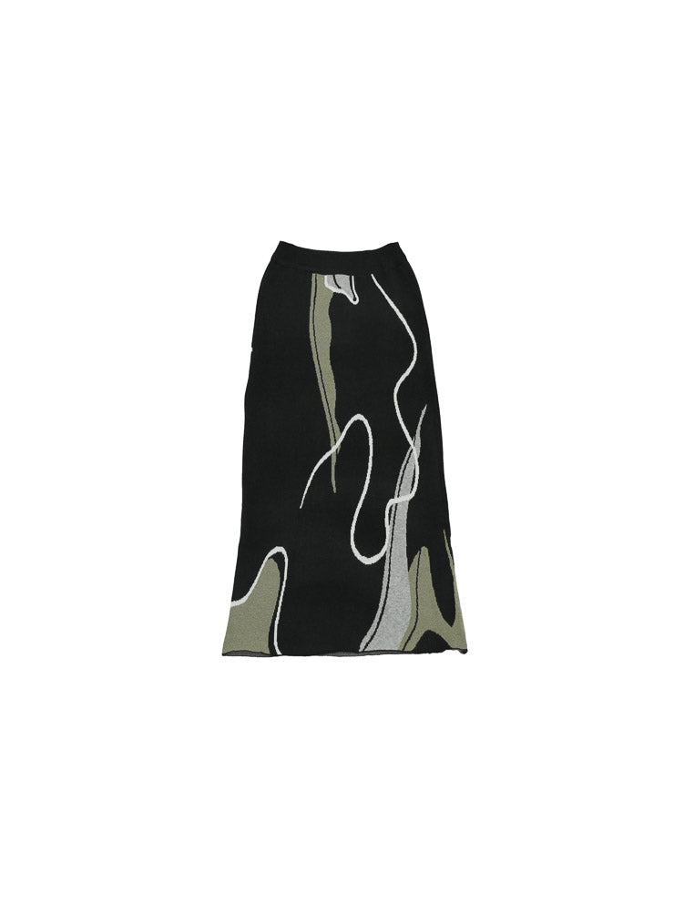 nuance wave knit skirt