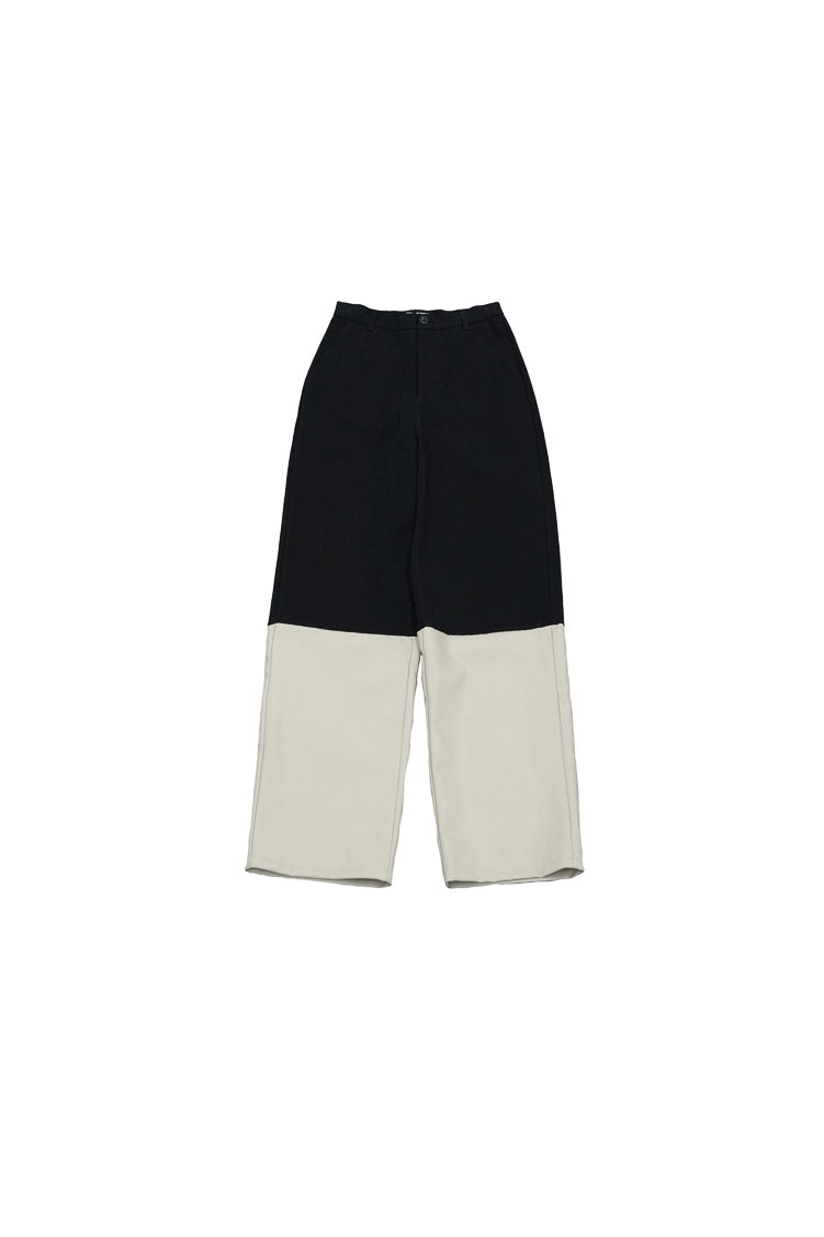 fake leather switching pants