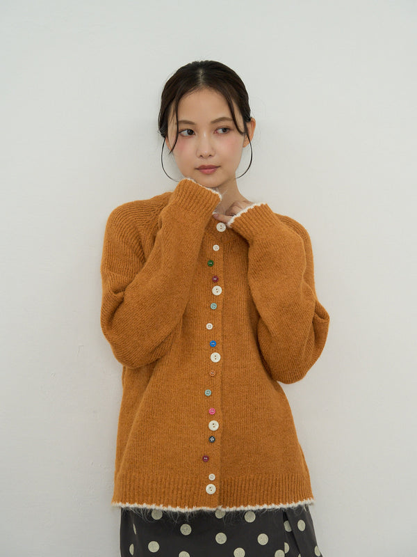 color button knit cardigan