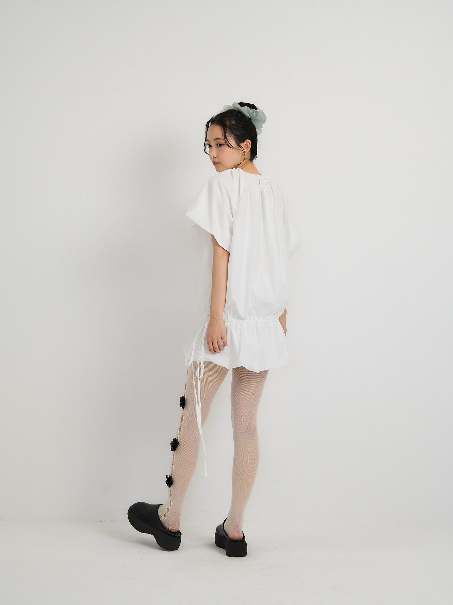 drawstring mini dress