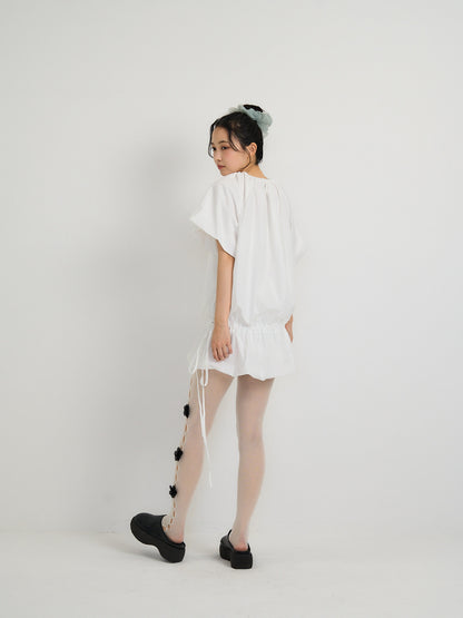 drawstring mini dress