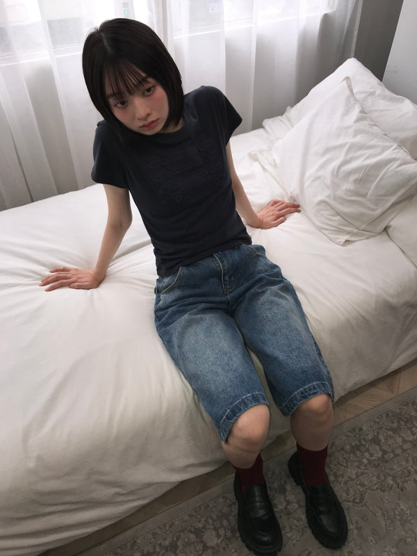デニムバミューダパンツ 大人カジュアル レディース Uenui