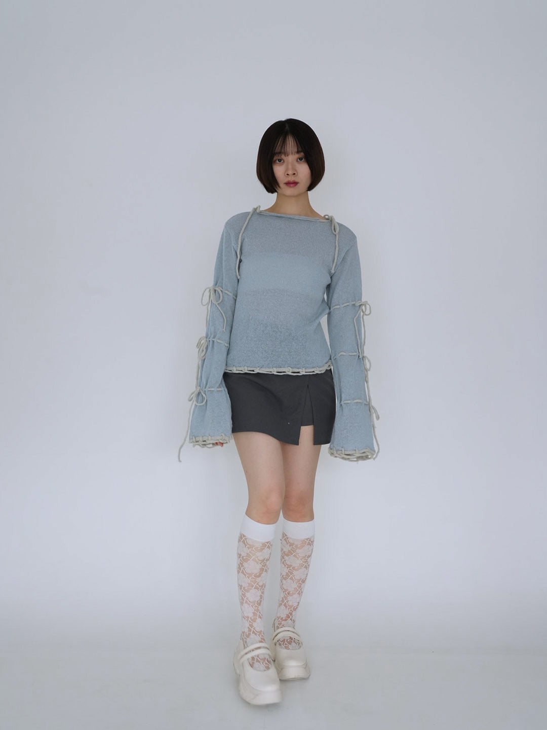 ribbon detail knit top