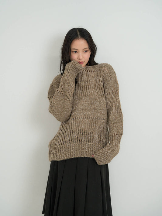 crochet boatneck knit