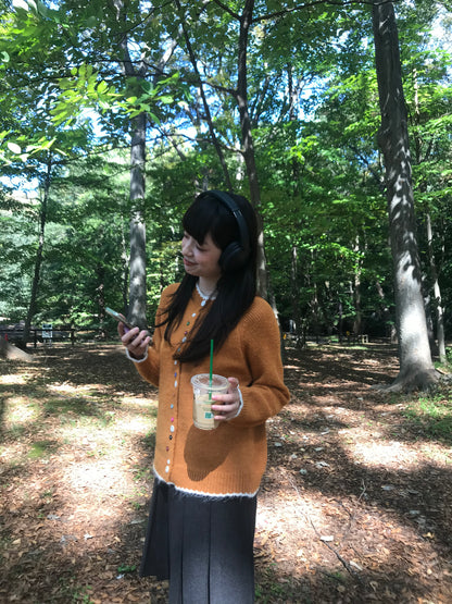 color button knit cardigan