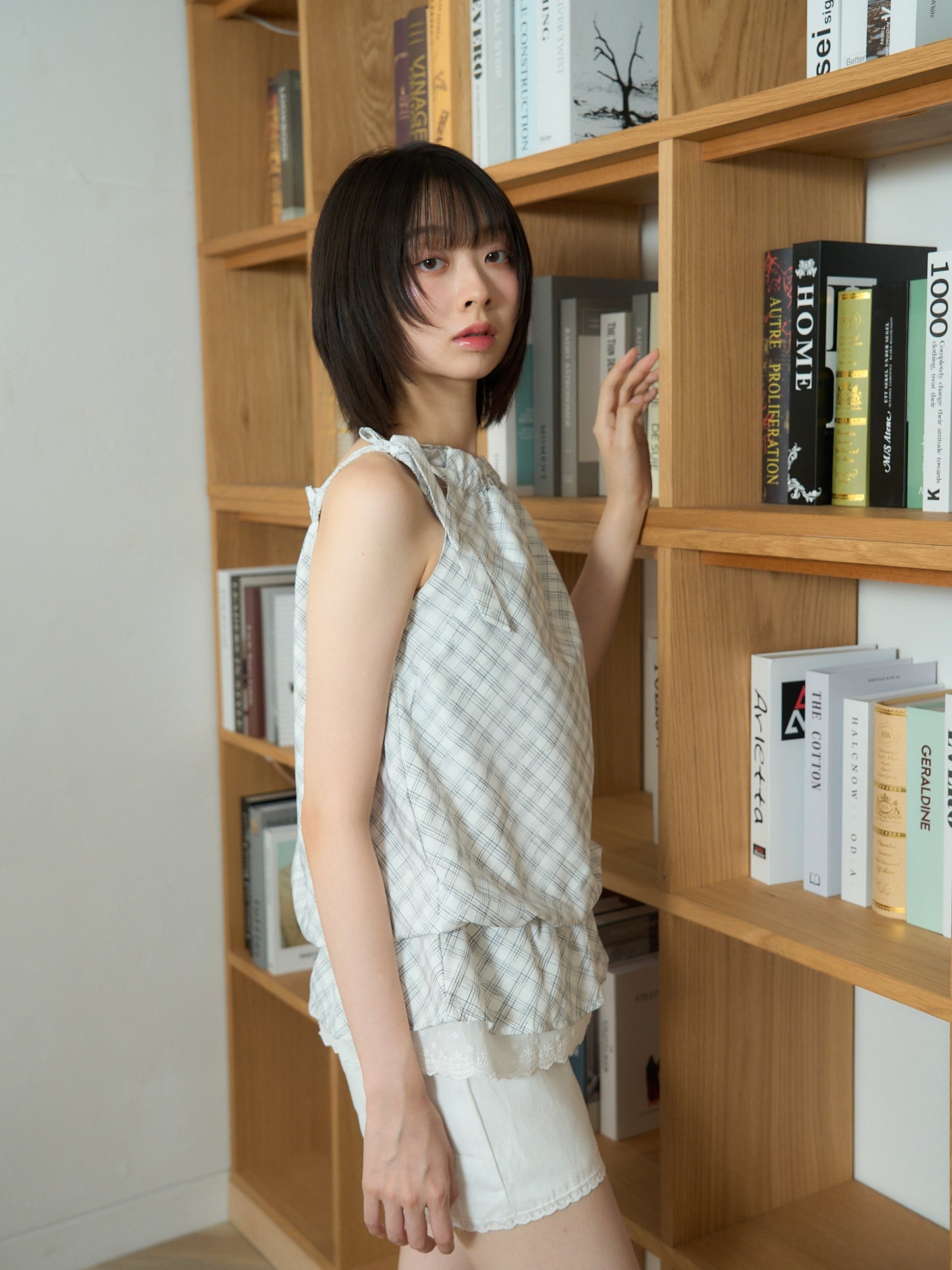 check lace cami