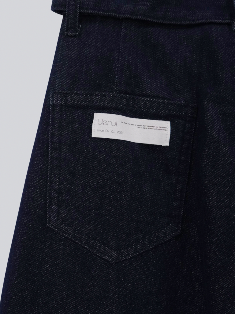 belted high waist denim pants