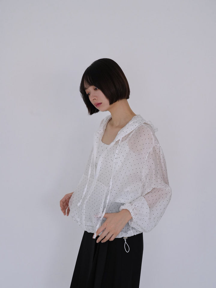 【8月26日発送予定】frill sheer hoodie