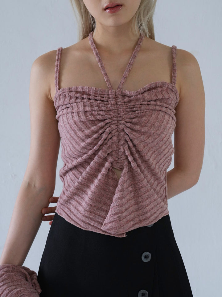 【 10月上旬発送予定 】ribbed ruched cami & cardigan set