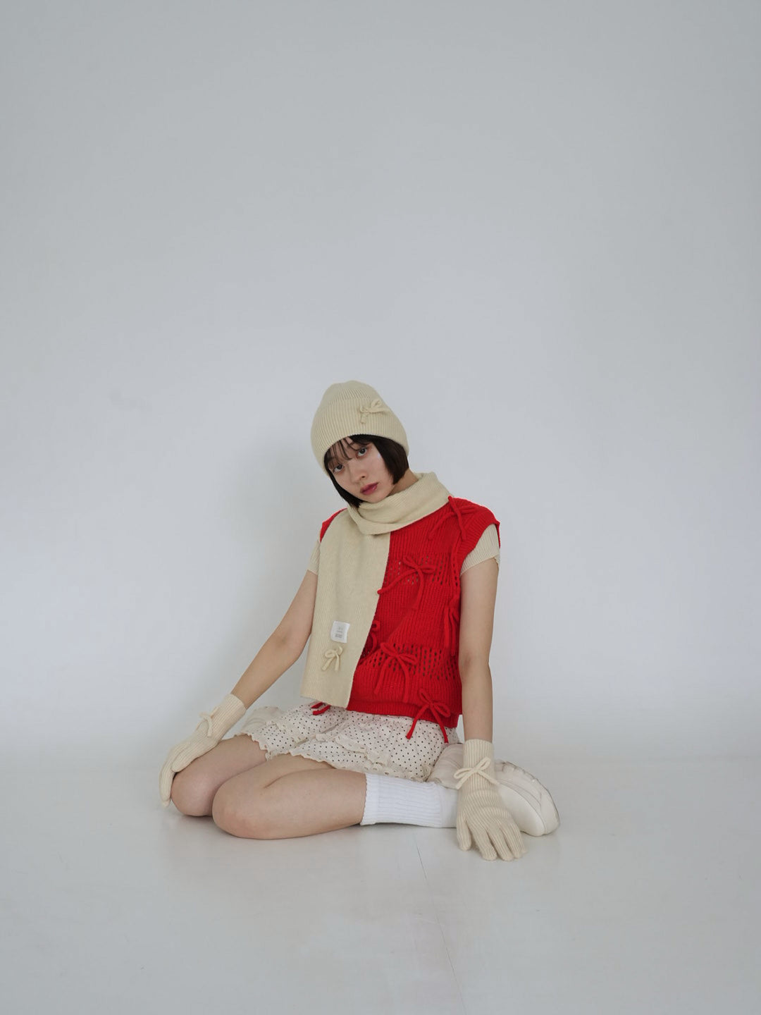 【8月26日発送予定】ribbon knit 3piece set