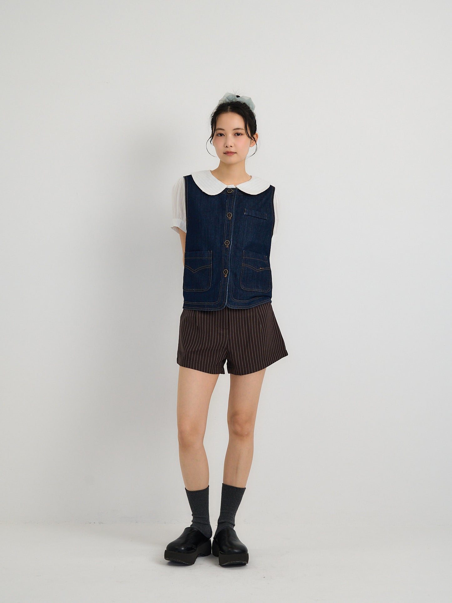 denim stitch vest