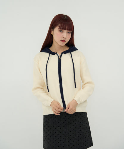 bicolor zip knit